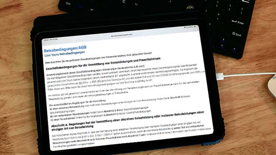 Reisebedingungen Lion Tours und Reiseveranstalter